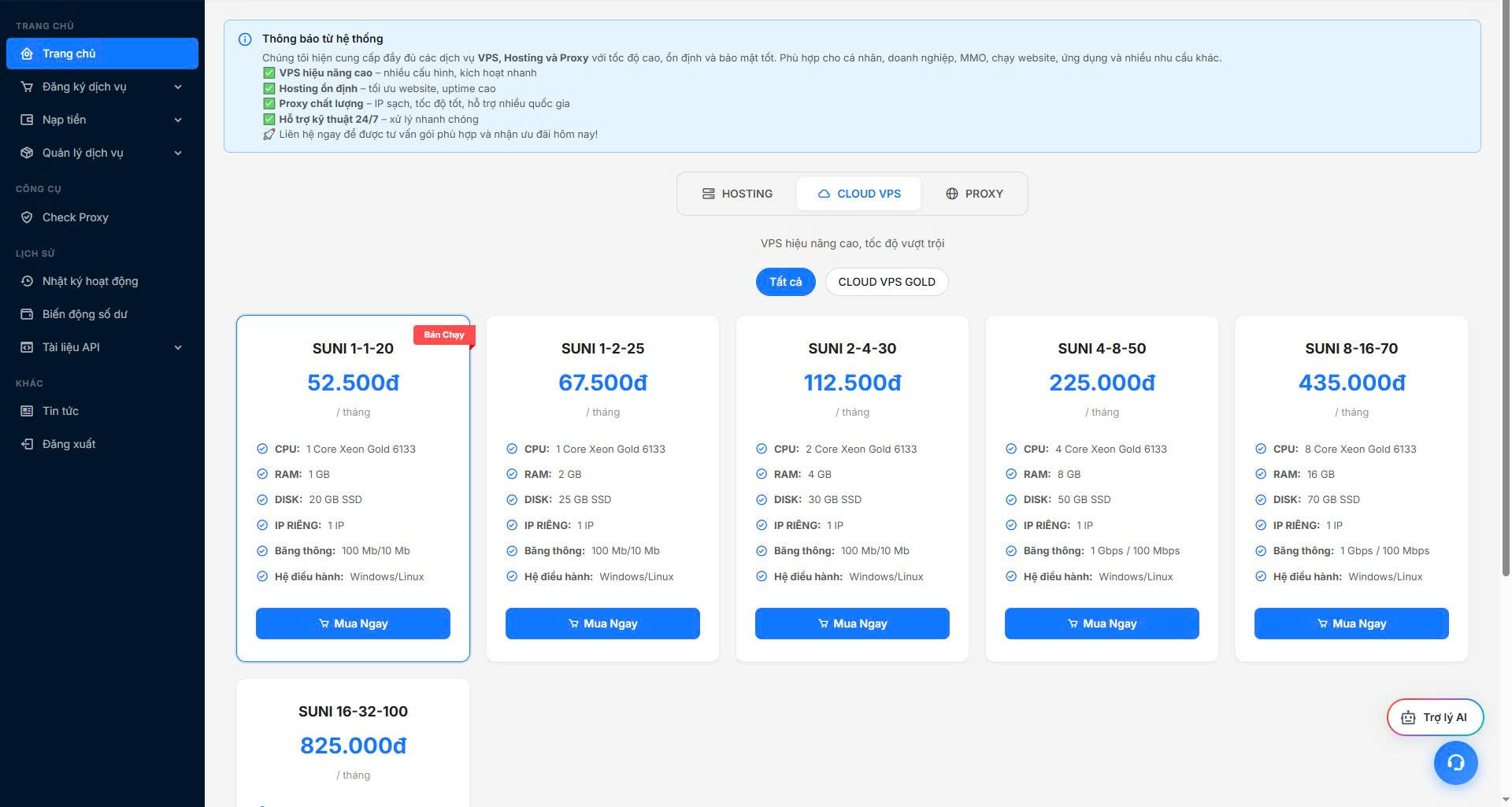 Mã nguồn website bán vps tự động,hosting tự động